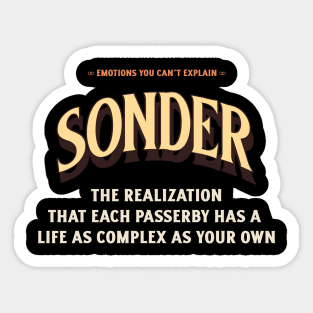 Emotions You Can't Explain Sonder Sticker